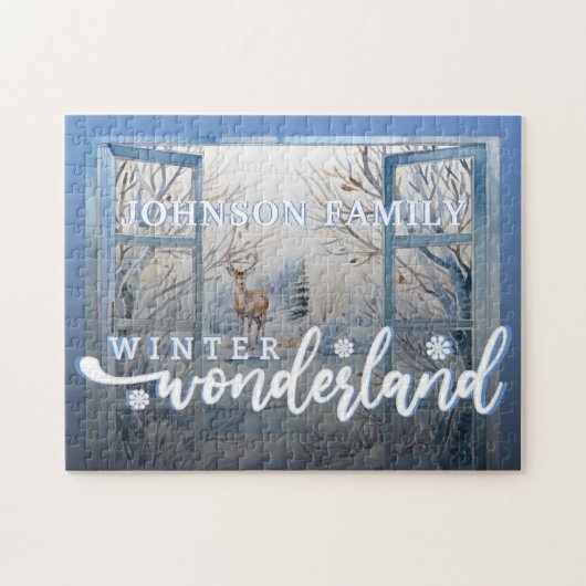 Kerst Waterverf Winter Wonderland Decoratie Legpuzzel (Horizontaal)