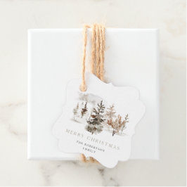 Kerst Waterverf Winterlandschap Bedankjes Labels