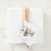 Kerst Waterverf Winterlandschap Bedankjes Labels (In situ)