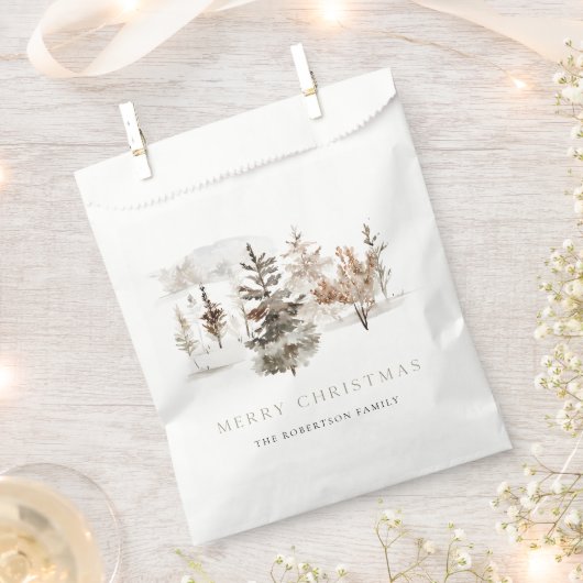 Kerst Waterverf Winterlandschap Bedankzakje (Geknipt)