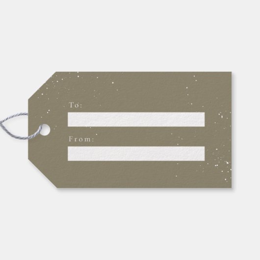 Kerst Waterverf Winterlandschap Cadeaulabel (Achterkant Horizontaal)