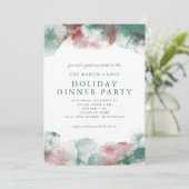 Kerst Waterverf Zakelijk Vakantie Diner Party Kaart (Staand voorkant)