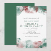 Kerst Waterverf Zakelijk Vakantie Diner Party Kaart (Voorkant / Achterkant)