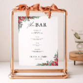 Kerst Wedding Bar Menu Sign Sjabloon Poster