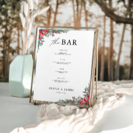 Kerst Wedding Bar Menu Sign Sjabloon Poster