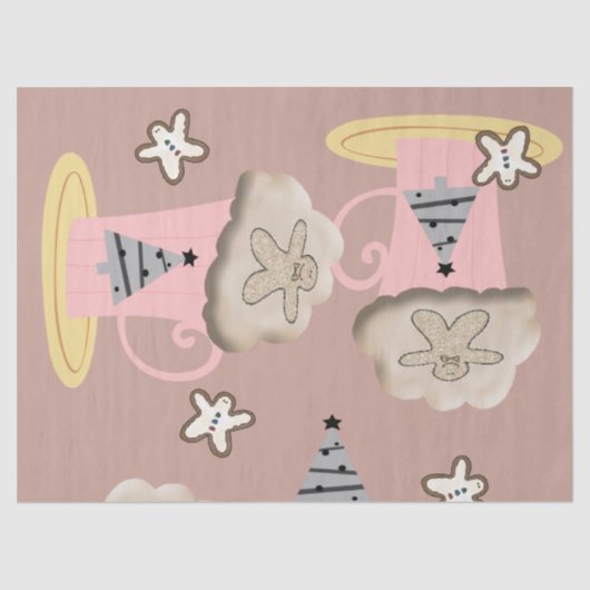 Kerst Weefsel Papier Cappuccino Koffie (Voorkant)