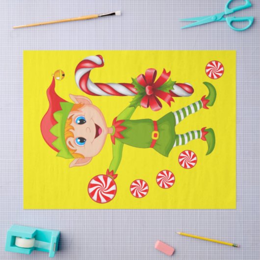Kerst Weefsel Papier Elf Pepermunt (Craft)