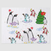Kerst Weefsel Papier Pinguïn Sneeuwman Vis (Voorkant)
