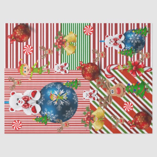 Kerst Weefsel Papier Teddy Beer (Voorkant)