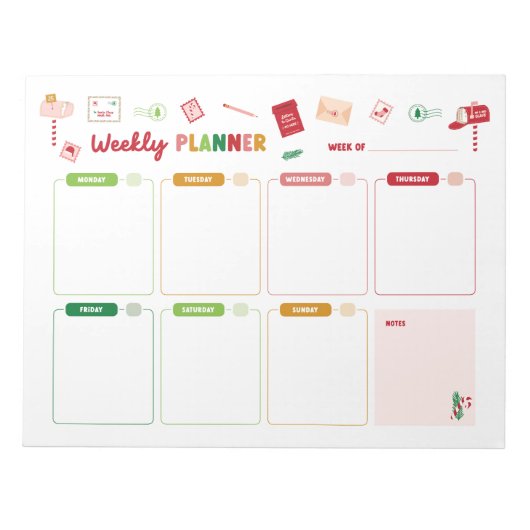 Kerst Weekly Planner Holiday Notitieblok (Voorkant)