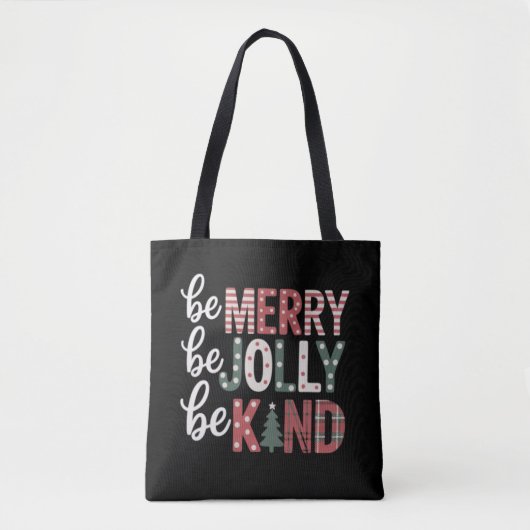 Kerst Wees aardig Leraar Vrolijk Kerstboom Jolly Tote Bag (Voorkant)