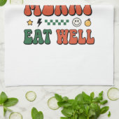 Kerst wees vrolijk eet goed kerstman ontwerp theedoek (Gevouwen)