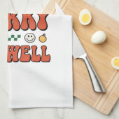 Kerst wees vrolijk eet goed kerstman ontwerp theedoek (Quarter Fold)