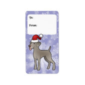Kerst Weimaraner Gift Labels (Voorkant)