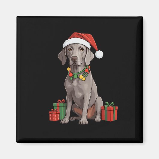 Kerst Weimaraner hond  Magneet (Voorkant)
