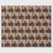 Kerst Weimaraner hond met rode strik Cadeaupapier (Vlak)