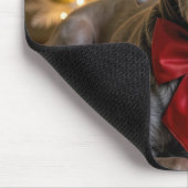 Kerst-Weimaraner-hond met rode strik Muismat (Hoek)