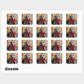 Kerst Weimaraner hond met rode strik Vierkante Sticker (Vel)