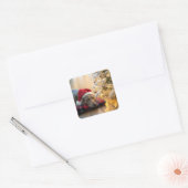 Kerst Weimaraner Hond Naast een Boom Vierkante Sticker (Envelop)