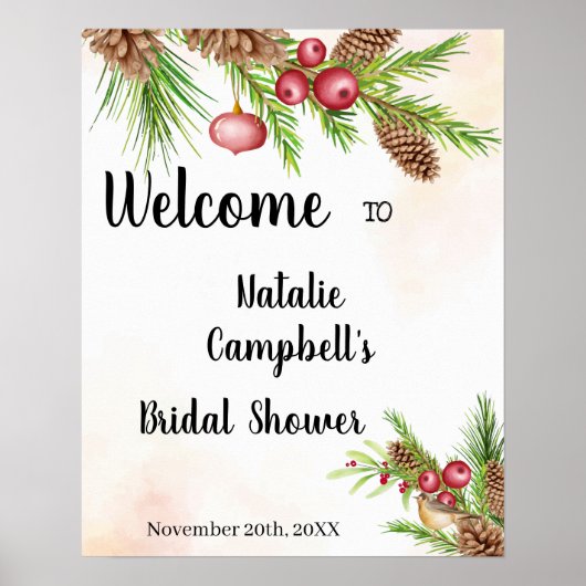 Kerst Welkom Bruidsfeest Poster (Voorkant)