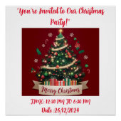 Kerst Welkom Glossy Party Poster (Voorkant)