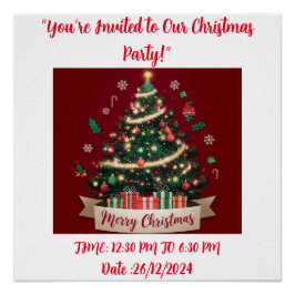Kerst Welkom Glossy Party Poster