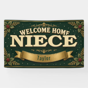 Kerst Welkom Thuis Niece Vinyl Banner 3x5