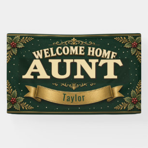 Kerst Welkom Thuis Tante Vinyl Banner 3' x 5'