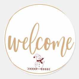 Kerst Welkom Vakantie Ronde Sticker