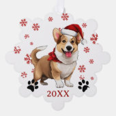 Kerst Welsh Corgi hond gepersonaliseerd Ornament Kaart (Voorkant)