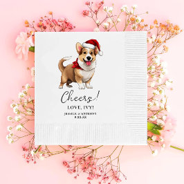 Kerst Welsh Corgi Hond Gepersonaliseerde Proost Servet