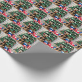 Kerst Welsh Terrier met geschenken Cadeaupapier (Hoek)