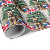 Kerst Welsh Terrier met geschenken Cadeaupapier (Rol Hoek)