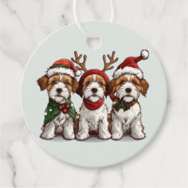 Kerst Welsh Wire Fox Terrier Honden Bedankjes Labels