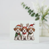 Kerst Welsh Wire Fox Terrier Honden Feestdagenkaart (Staand voorkant)