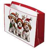 Kerst Welsh Wire Fox Terrier Honden Groot Cadeauzakje (Achterkant Gekanteld)