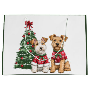 Kerst Welsh Wire Fox Terrier Honden Groot Cadeauzakje