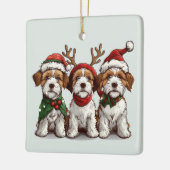 Kerst Welsh Wire Fox Terrier Honden Keramisch Ornament (Links)