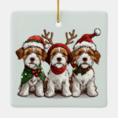 Kerst Welsh Wire Fox Terrier Honden Keramisch Ornament (Achterkant)