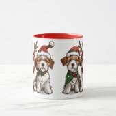 Kerst Welsh Wire Fox Terrier Honden Mok (Midden)