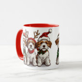 Kerst Welsh Wire Fox Terrier Honden Mok (Voorkant links)