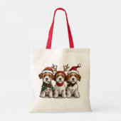 Kerst Welsh Wire Fox Terrier Honden Tote Bag (Achterkant)