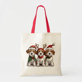 Kerst Welsh Wire Fox Terrier Honden Tote Bag