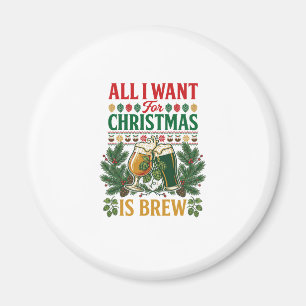 Kerst Wens Kerstbier Bierglazen Dennentakken Hop Magneet