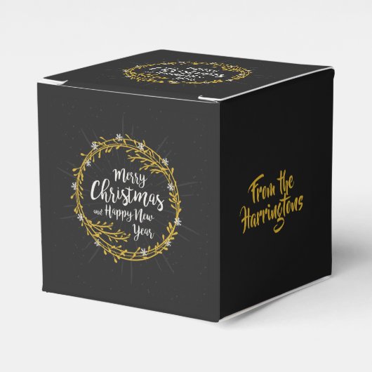 Kerst Wensen aangepaste naam gunst doos Bedankdoosjes (Voorkant Zijde)