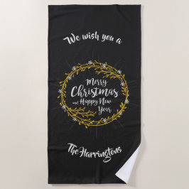 Kerst Wensen aangepaste naam strand handdoek