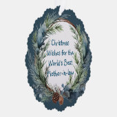Kerst Wensen Groen Krans schoonmoeder Ornament Kaart (Rechts)
