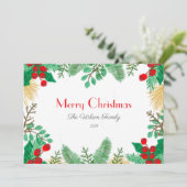 Kerst Wenskaart 2024 voor familie, vrienden Feestdagenkaart (Staand voorkant)