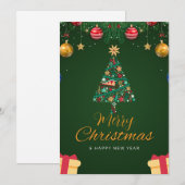 Kerst Wenskaart Feestdagenkaart (Voorkant / Achterkant)