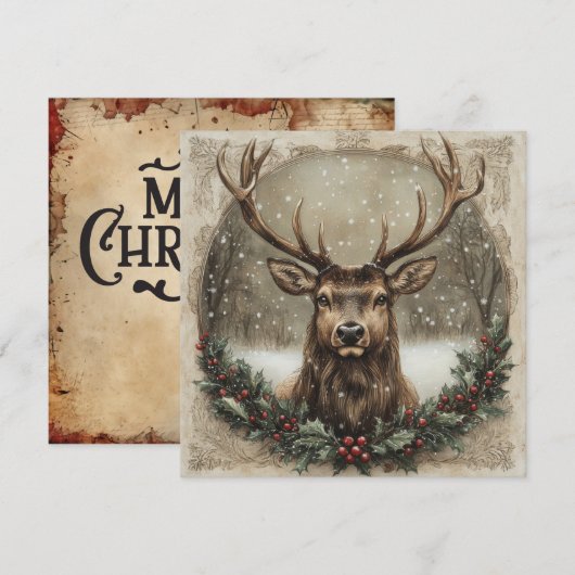 Kerst  Wenskaart Feestdagenkaart (Voorkant / Achterkant)